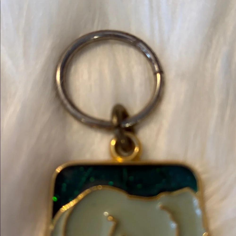 Elephant vintage Keychain with Green Background